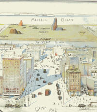 de tekening die saul steinberg maakte voor the new yorker