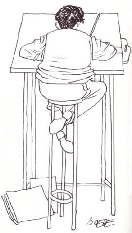 ook hier een tekening met zelfspot...