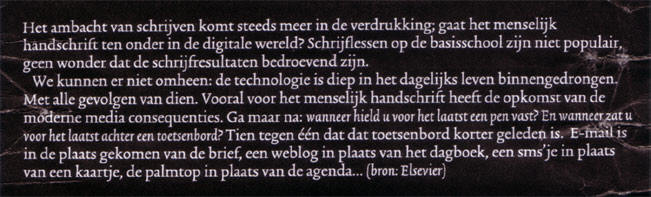 papiertje dat om het potloodje zat...
