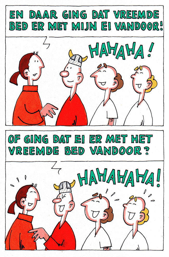 ei en bed gingen er vandoor...