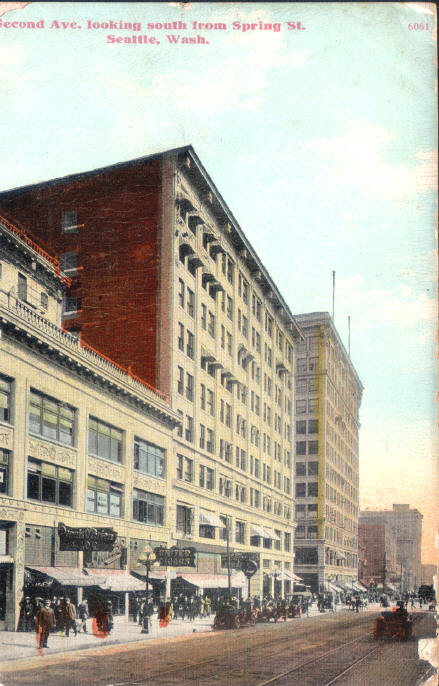 second ave, looking south from spring st, seattle, wash