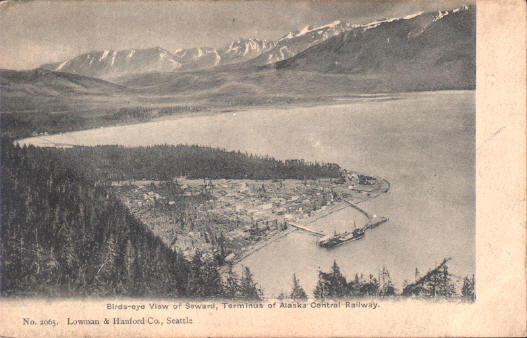 birds-eye view of seward, terminus of alaska central railway