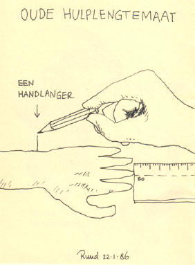 oude hulplengtemaat - een handlanger