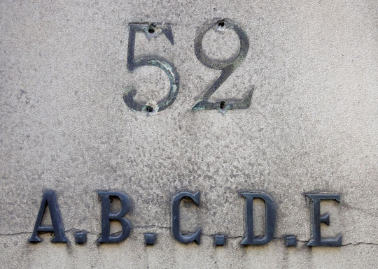 nummer 52, a b c d e, brussel 2011