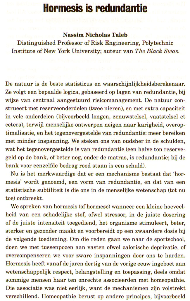 hormesis is redundantie...
