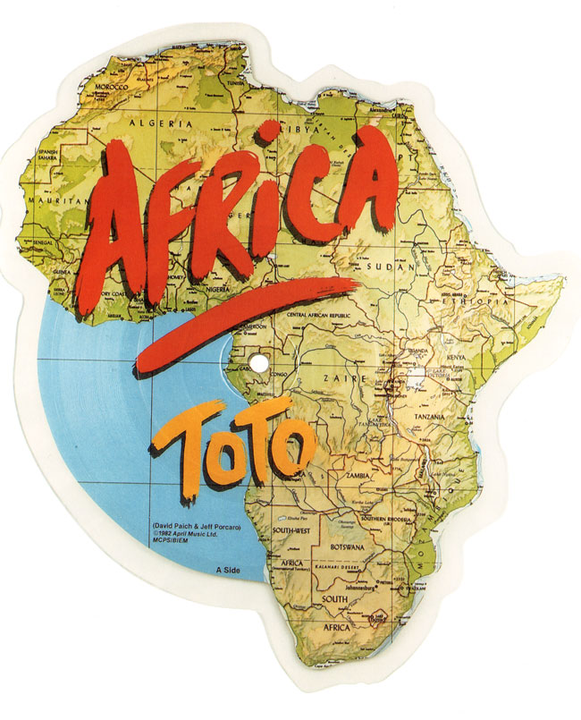 een plaat in de vorm van afrika...