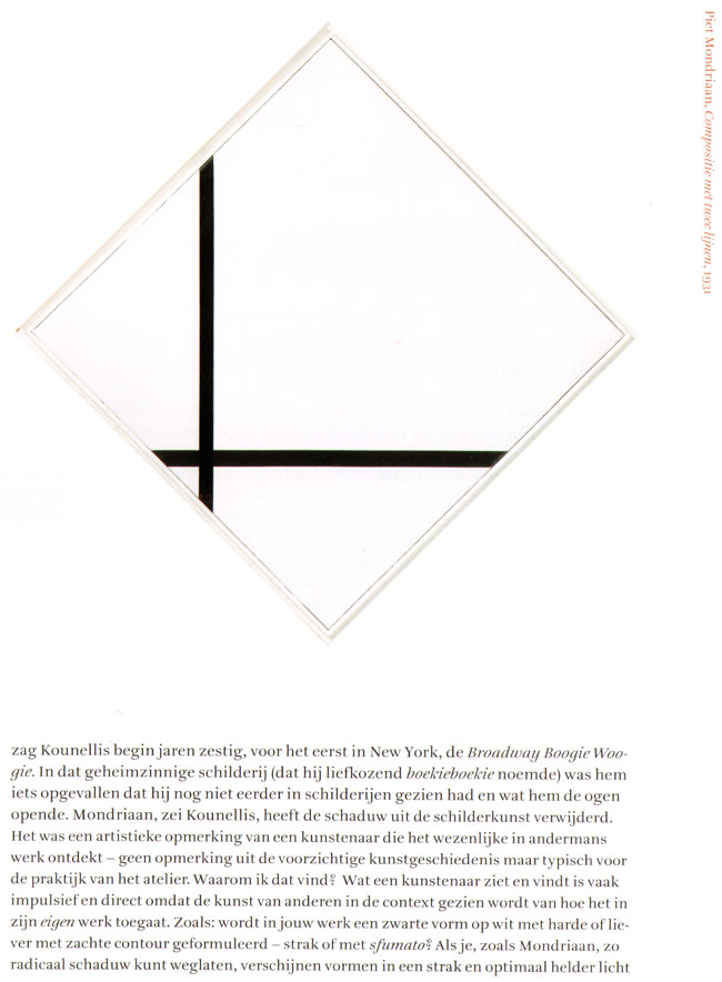 mondriaan heeft de schaduw uit de schilderkunst verwijderd...