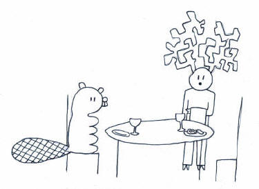 in het restaurant...