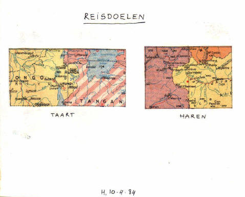 twee kaartjes, met links ruanda en rechts de mont blanc