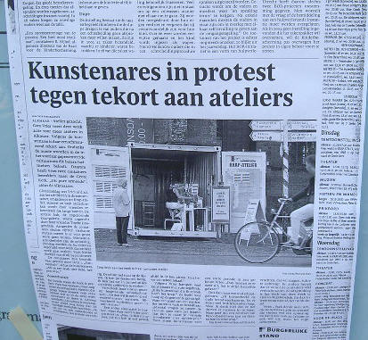 's maandags stond er meteen een stuk in de krant...