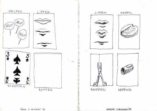 onzichtbaar op beeldscherm, maar bij het "knippen" op de linkerpagina zat een papiertje met een paar knipjes erin...