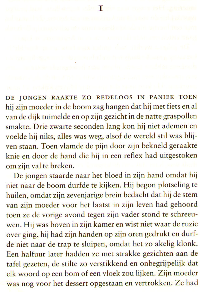 de jongen raakte redeloos in paniek...