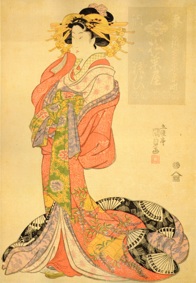 vrouw in kimono