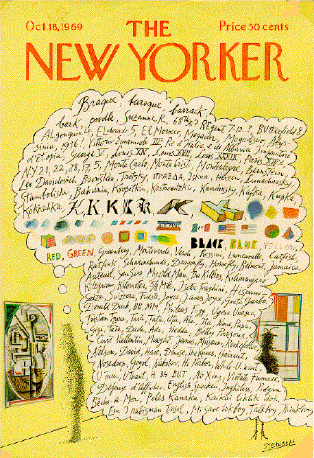 een van de vele covers die saul steinberg voor het blad tekende