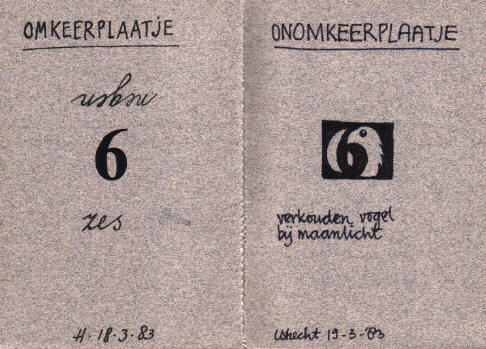 omkeerplaatje (zes - negen) - onomkeerplaatje (verkouden vogel bij maanlicht)