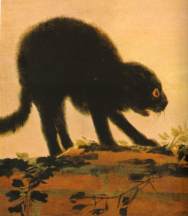 een van de twee ruziënde katten van fransisco goya