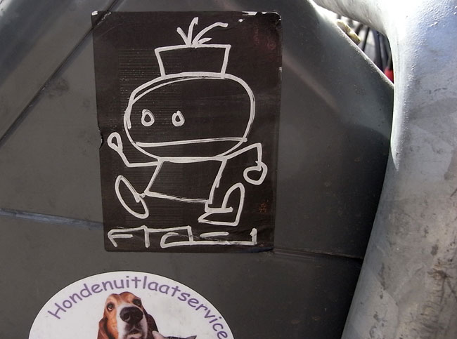 graffitimannetje op sticker...