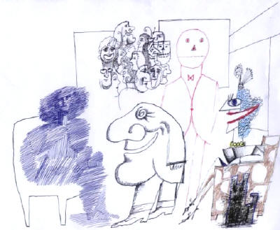 cocktail - tekening van saul steinberg