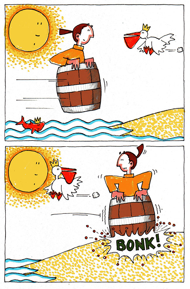 en.... aan land!