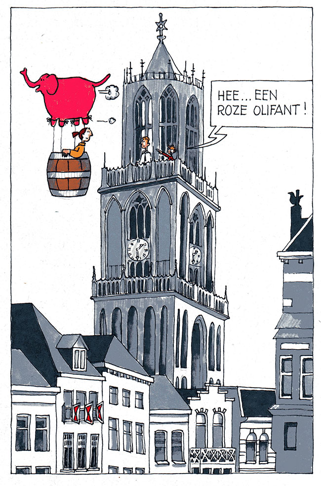 hee... een roze olifant...