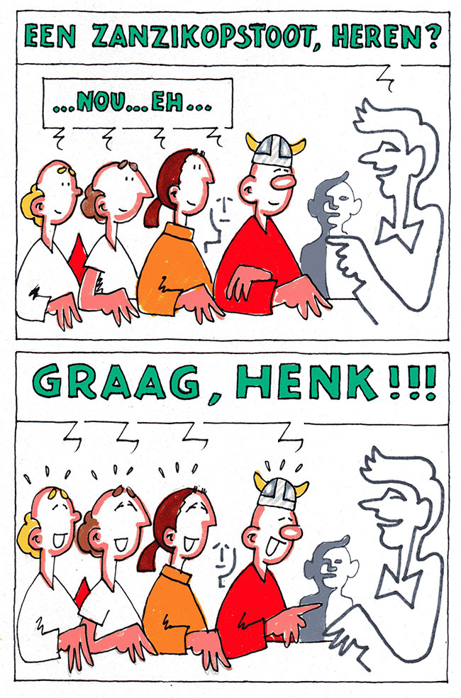 een zanzikopstoot, heren?