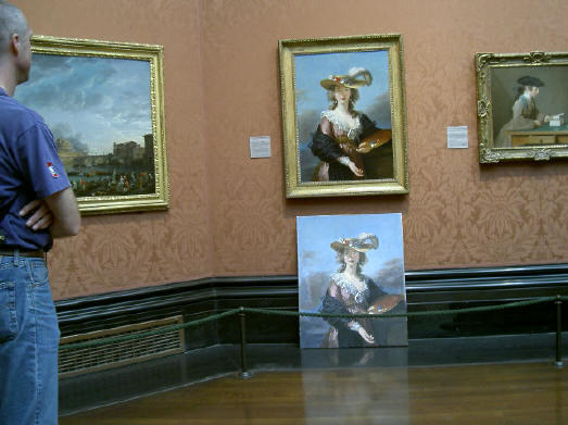 in musea zitten studenten oude kunst na te schilderen...