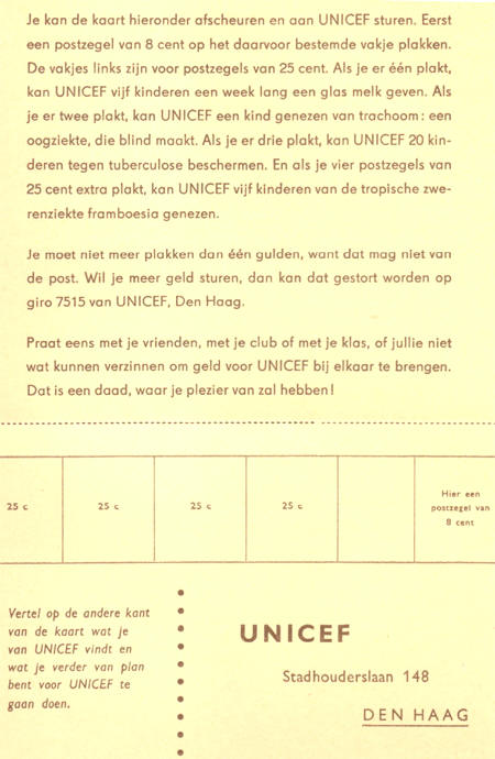 kaart voor unicef
