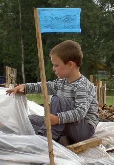 de blauwe vlag...