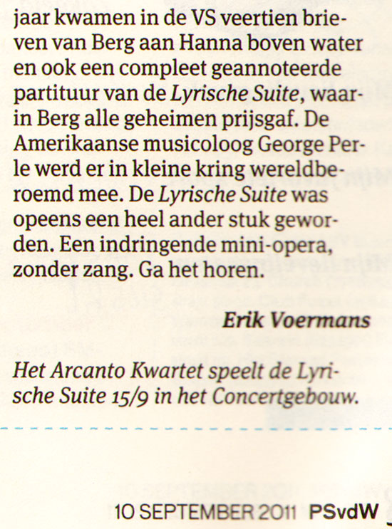de lyrische suite was opeens een ander stuk geworden...