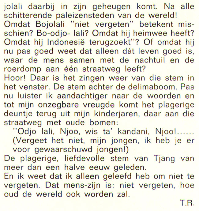 niet vergeten...