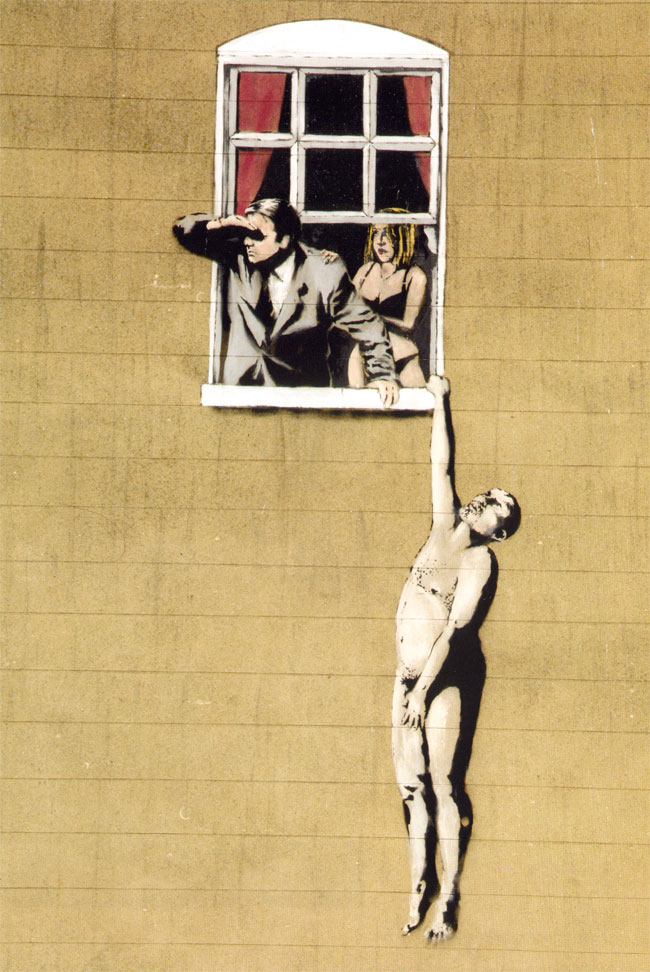 banksy op een londense muur