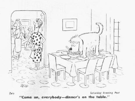 "kom op allemaal, het eten staat op tafel..."