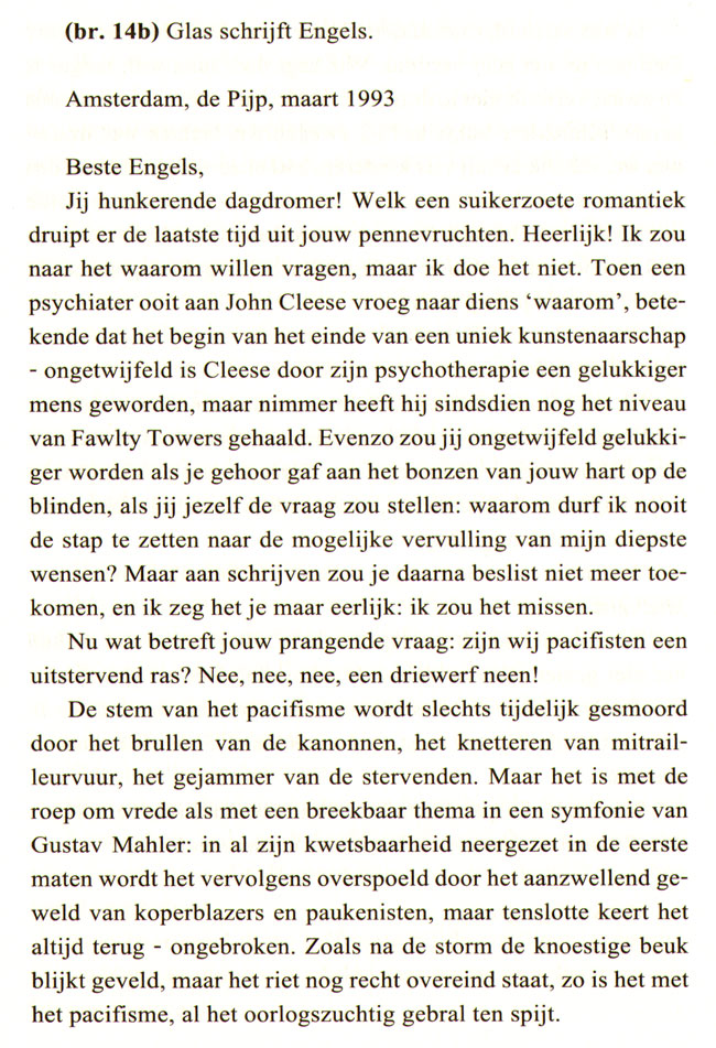 glas schrijft engels