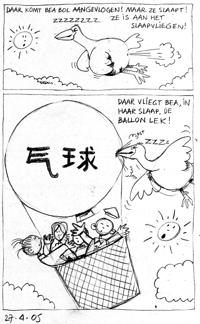 een slaapvliegende vogel...