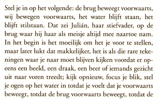 de brug beweegt voorwaarts...
