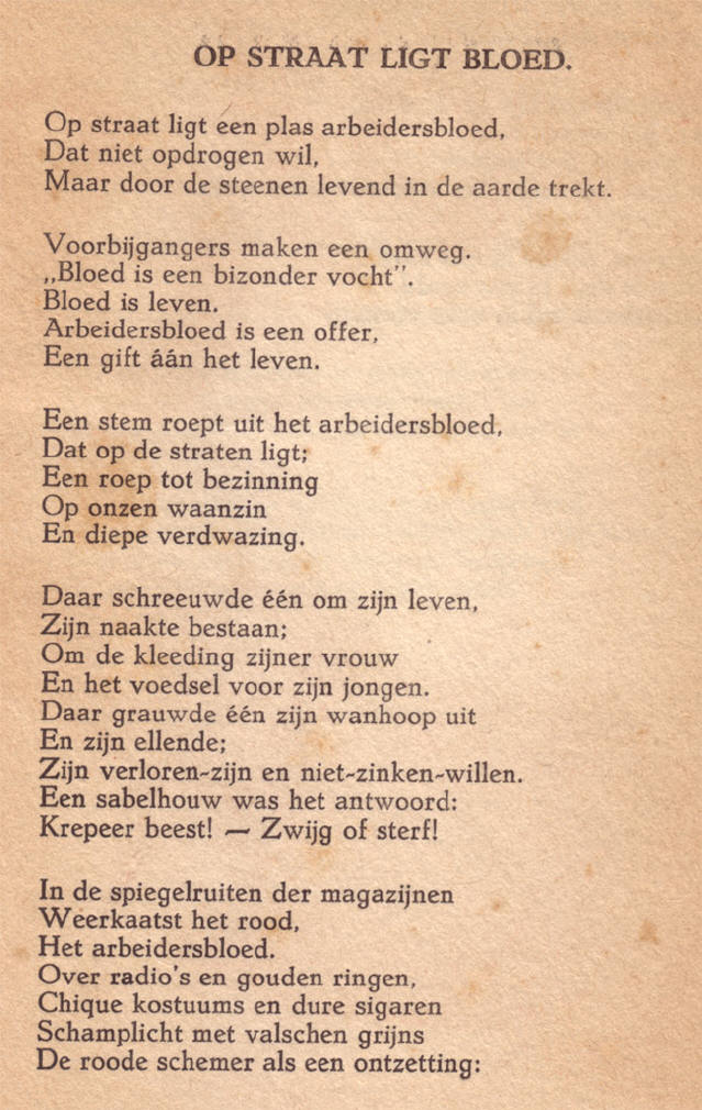 op straat ligt bloed...