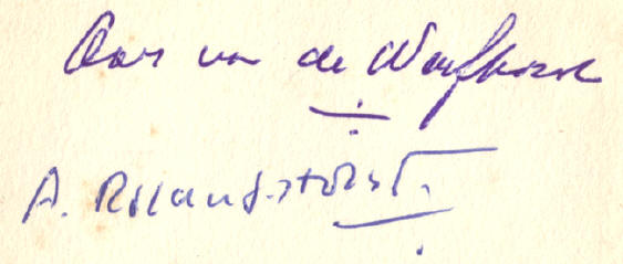handtekeningen van roland holst en van de werfhorst