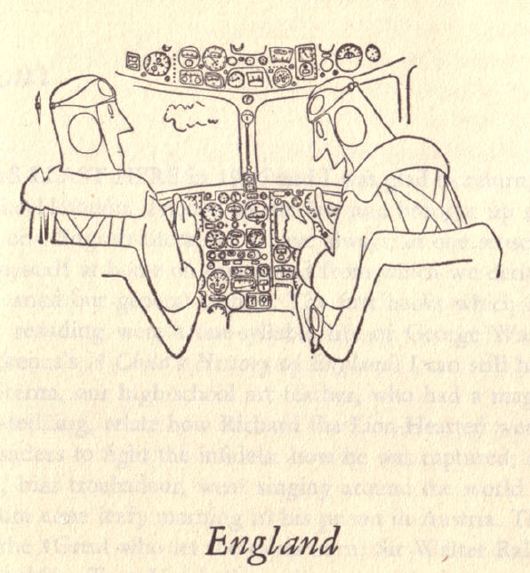 "en dit is het knopje voor de coca cola" stond er later in the new yorker onder deze tekening...