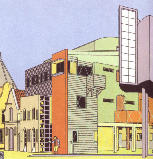 buitenkant van het gebouw...