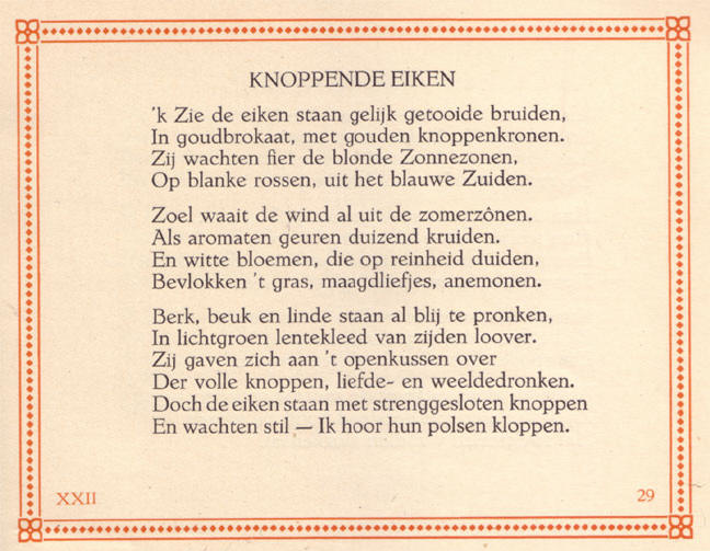 knoppende eiken...