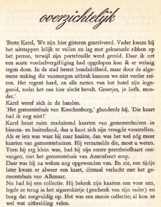 de eerste bladzijde van het boekje...