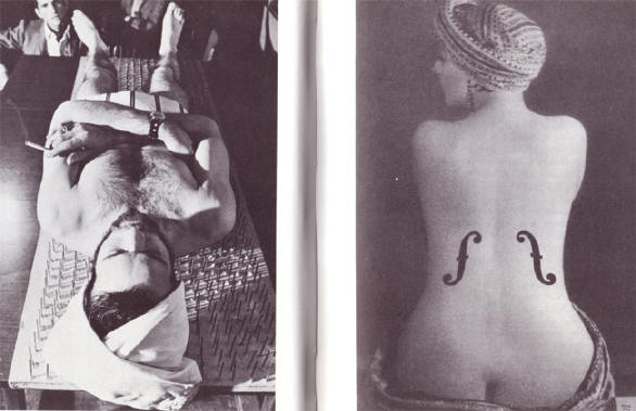 vio+on d'ingres van man ray en een fakir op een spijkerbedje...