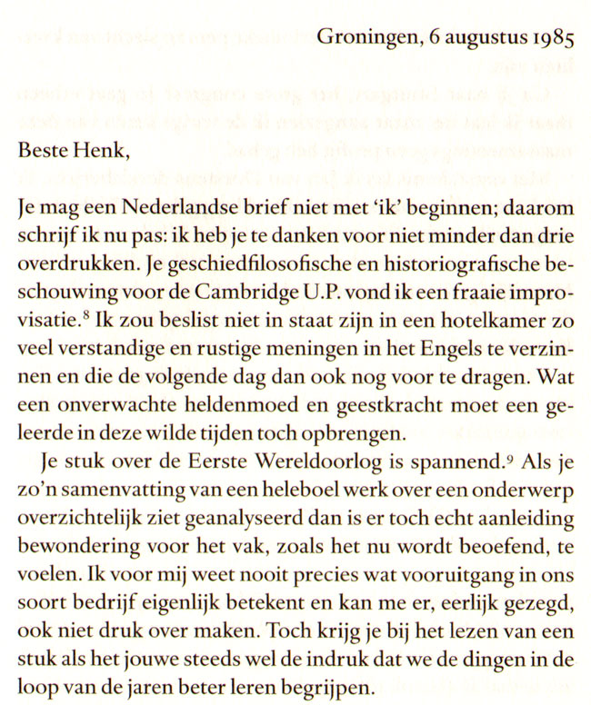 je mag een brief niet met ik beginnen...