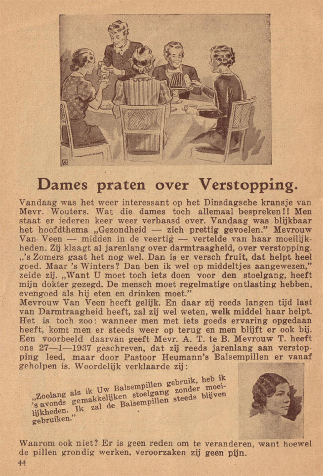 dames praten over verstopping...