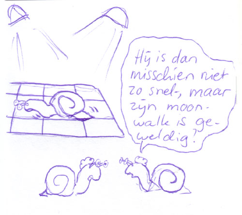 slak doet de moonwalk...