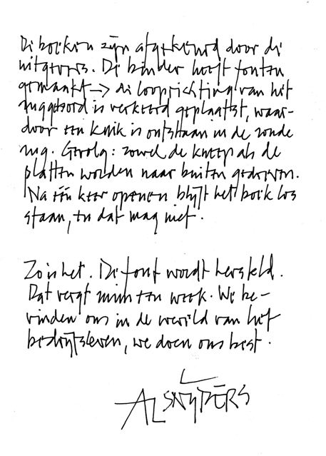 een briefje van snijders...