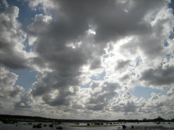 boven de polders maken wolken meer indruk...