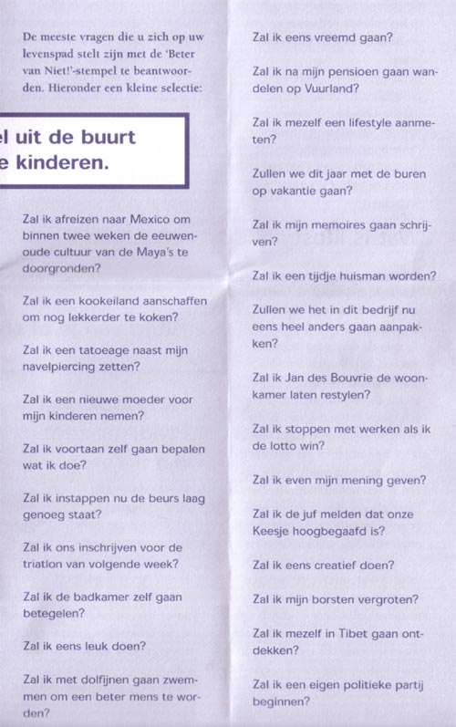 vragen, vragen...
