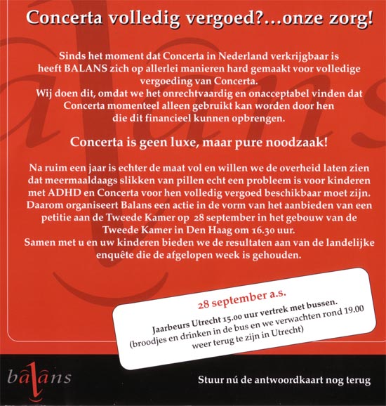actie van de belangenvereniging balans