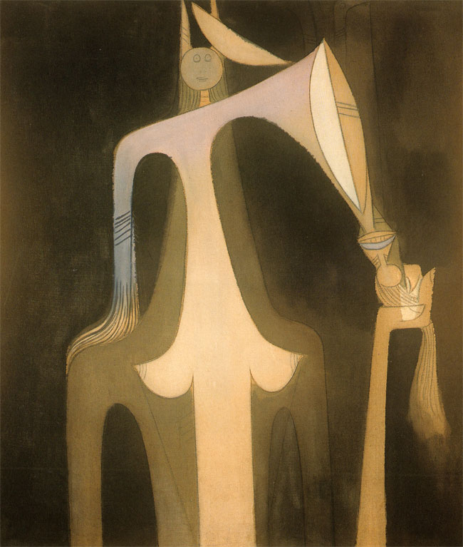 een van de mysterieuze schilderijen van wifredo lam...